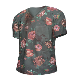 Flower Print Scrubs Shirt
