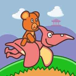 小熊快跑:飞龙骑手 - 6岁儿童的免费恐龙世界游戏