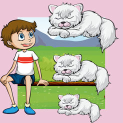 动画猫排序游戏对于婴儿及童装:颜色-ING图书和阴影拼图小猫