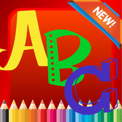 字母图画书为孩子1-10岁:游戏免费供学习使用手指绘画或着色ABC字母,每个着色页