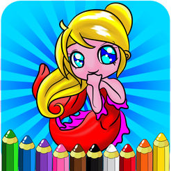绘图绘画小美人鱼 - 着色书籍公主游戏对于幼儿和儿童学龄前探险