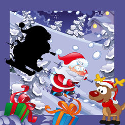 圣诞儿童游戏:整蛊益智为我的婴儿或幼儿与圣诞老人和雪人