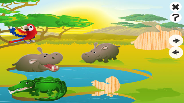 動畫動物拼圖對於嬰兒和幼兒免費兒童遊戲:學習與樂趣形狀搜索