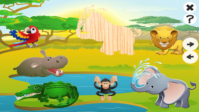 動畫動物拼圖對於嬰兒和幼兒免費兒童遊戲:學習與樂趣形狀搜索