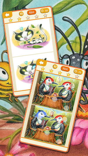 动物王国免费版寻找差异-孩子的自然观察游戏由黛比芭棱所绘的插图