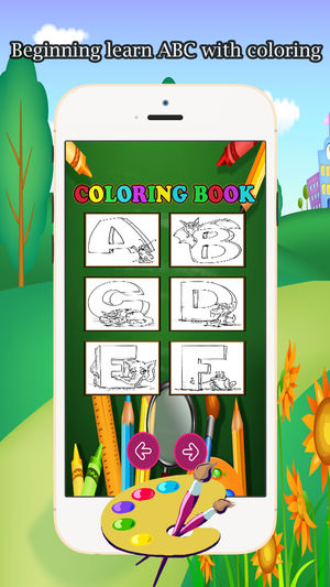 字母图画书为孩子1-10岁:游戏免费供学习使用手指绘画或着色ABC字母,每个着色页